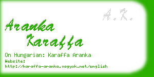 aranka karaffa business card